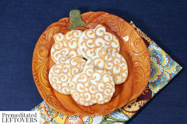 Iced Pumpkin Sugar Cookies-These cookies take a bit of preparation, but are a delicious and beautiful choice to create for your upcoming holiday events!
