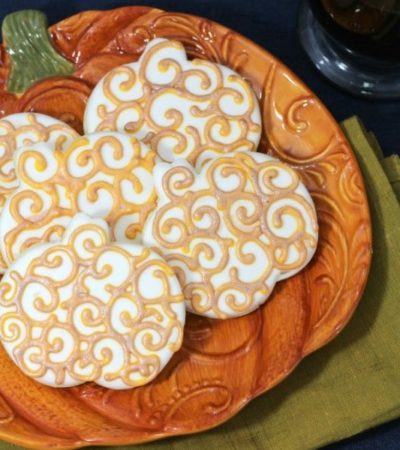 Iced Pumpkin Sugar Cookies-These cookies take a bit of preparation, but are a delicious and beautiful choice to create for your upcoming holiday events!