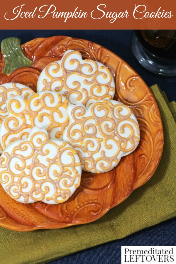 Iced Pumpkin Sugar Cookies- These cookies take a bit of preparation, but are a delicious and beautiful choice to create for your upcoming holiday events!