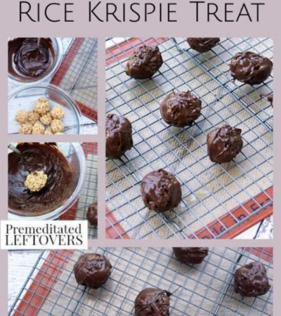Salted Caramel Chocolate Covered Rice Krispie Treat- The salted caramel and chocolate in these Rice Krispie treats put an indulgent spin on an old favorite!