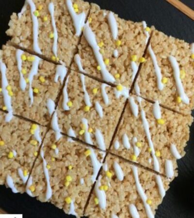 Lemon Meringue Rice Krispie Treats