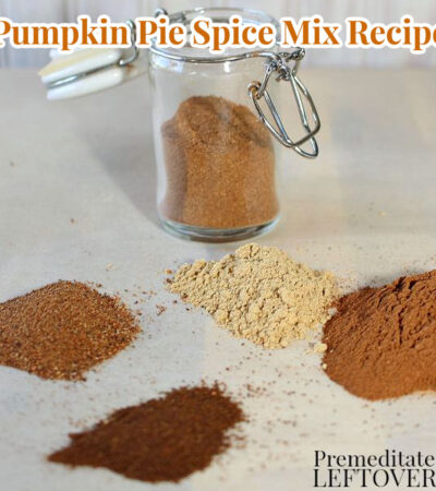 Homemade pumpkin pie spice recipe in a spice bottle