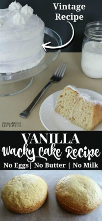 This vanilla wacky cake is a vintage recipe sometimes called crazy cake.