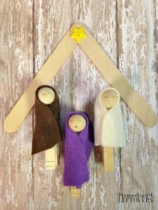 DIY Clothespin Nativity Scene Tutorial with a Popsicle Stick Stable