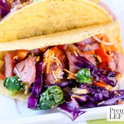 Looking for ways to use your leftover ham from Christmas? Here's a quick and simple recipe idea- Leftover Ham Tacos with Root Vegetables