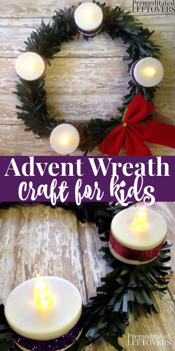 DIY Advent Wreath Craft for Kids Using Battery-Operated Candles