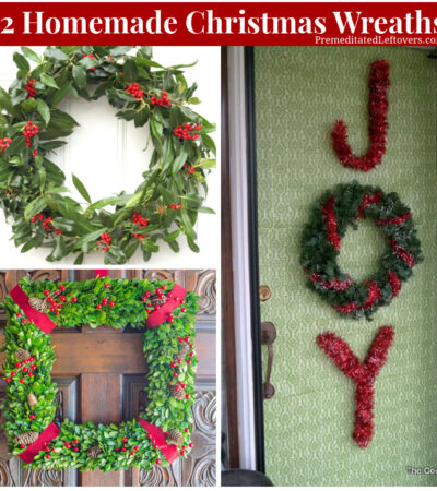 a collection of homemade Christmas wreaths