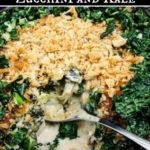 Potato Gratin with Zucchini and Kale- This hardy gratin potato dish is full of flavor and fresh veggies. Keep this recipe handy for the upcoming holidays.