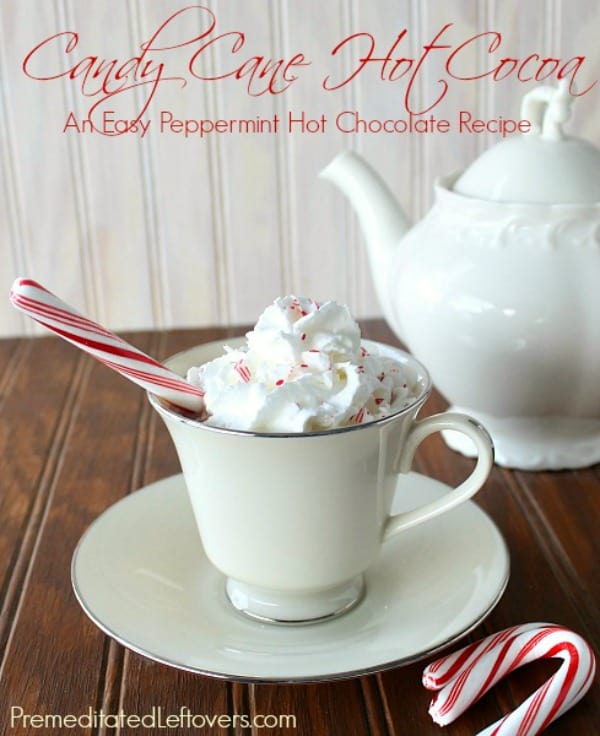 A delicious homemade peppermint hot chocolate recipe using candy canes.