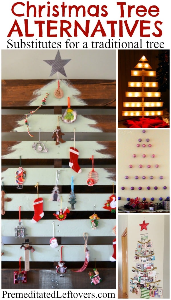 Christmas Tree Alternatives- Looking for an alternative Christmas tree idea? Check out these alternative tree ideas made from palettes, lights and more!