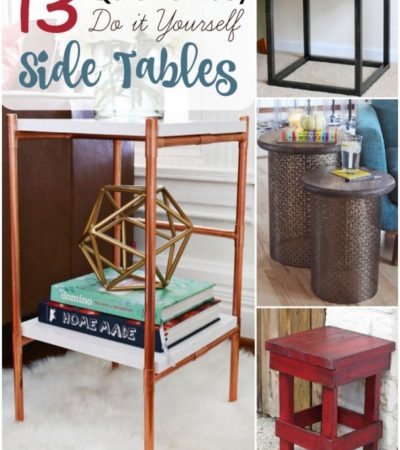13 Quick and Easy DIY Side Tables- These homemade side tables are simple enough to make in a weekend. Build one that fits your style and decor!