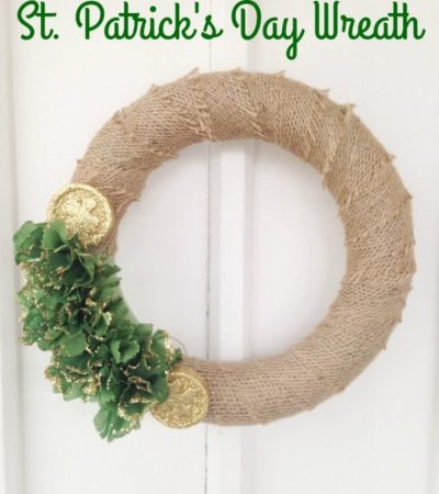 Dollar Store DIY St. Patrick's Day Wreath- Make this St. Patrick's Day wreath for just $3! In just minutes you can add the luck of the Irish to your door!