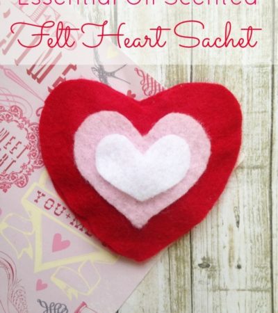 How to Make a Felt Heart Sachet - Make this easy heart sachet for Valentine's Day using felt, glue, and essential oils. No sewing required!