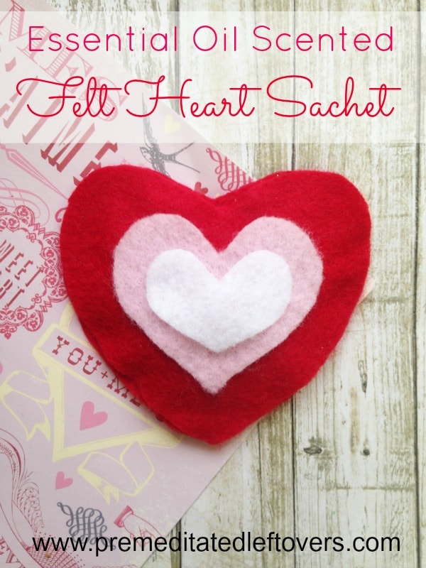 How to Make a Felt Heart Sachet - Make this easy heart sachet for Valentine's Day using felt, glue, and essential oils. No sewing required! 