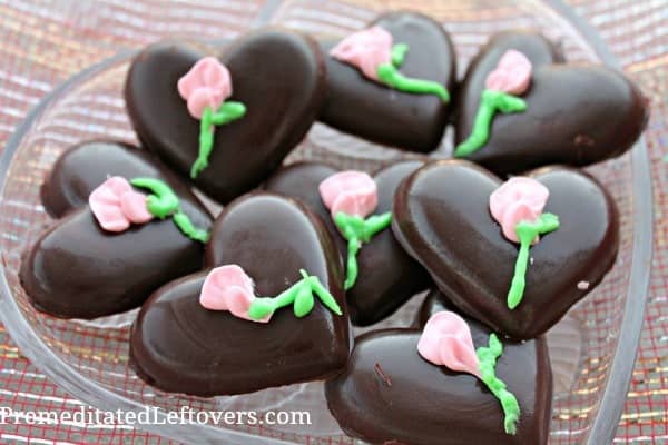 Dark chocolate truffle hearts are a homemade Valentine's treat