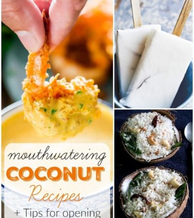 10 Mouthwatering Coconut Recipes- Learn a simple way to crack open and toast fresh coconut. You will enjoy using it in these 10 delicious coconut recipes!