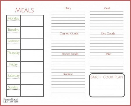 Creating a Weekly Meal Plan with Batch Cooking