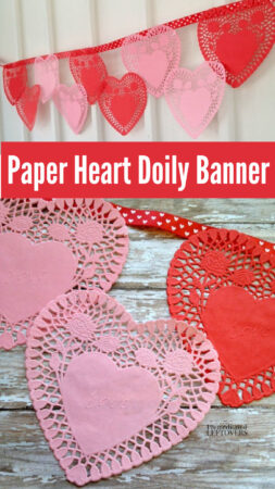 Valentine's paper heart doily banner