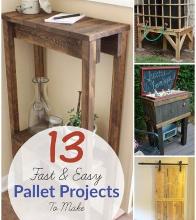 13 Easy DIY Pallet Projects- These 13 easy building tutorials use recycled pallets. Pallet wood is frugal and adds a nice weathered look to your projects.