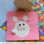 Handmade Bunny Stamps for Kids- Grab a potato and create these easy bunny stamps. Kids will love this fun yet simple craft for spring and Easter.