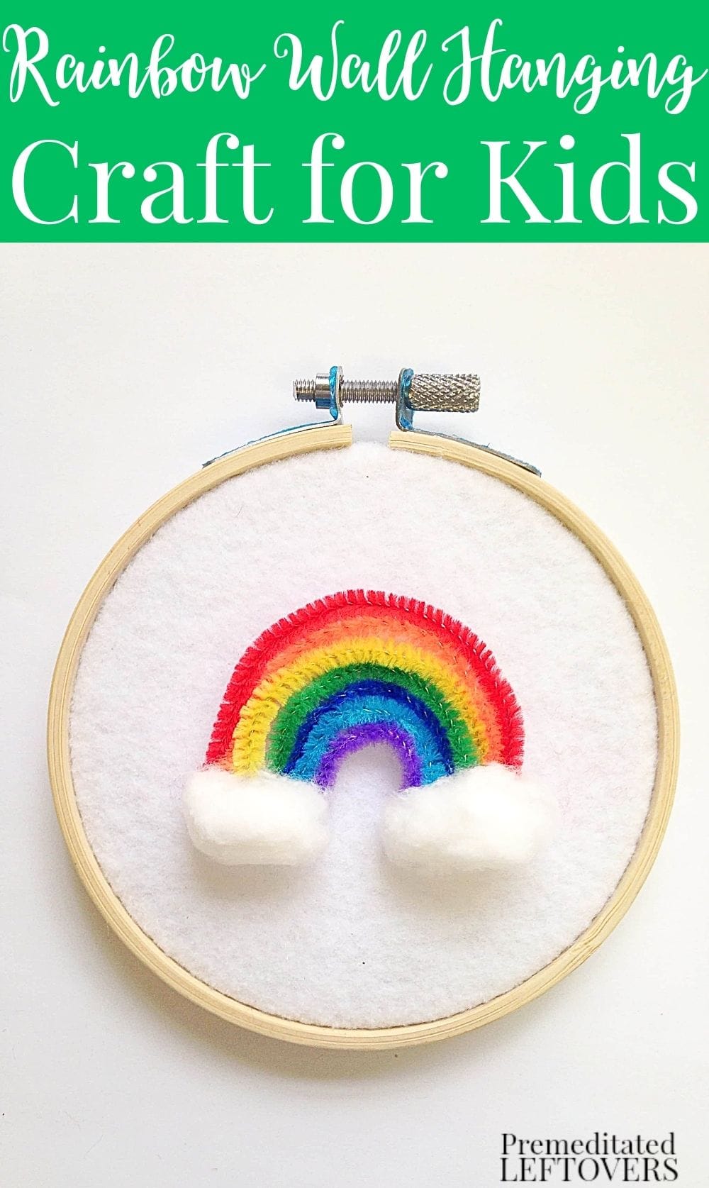 Easy Rainbow Wall Hanging Craft for Kids- This colorful wall hanging is easy to make with just a few materials. Kids will love creating their own rainbow!