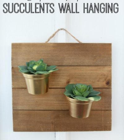 DIY Succulents Wall Hanging- This hanging planter is a low maintenance way to display succulents. You'll love how easy and inexpensive it is to make!