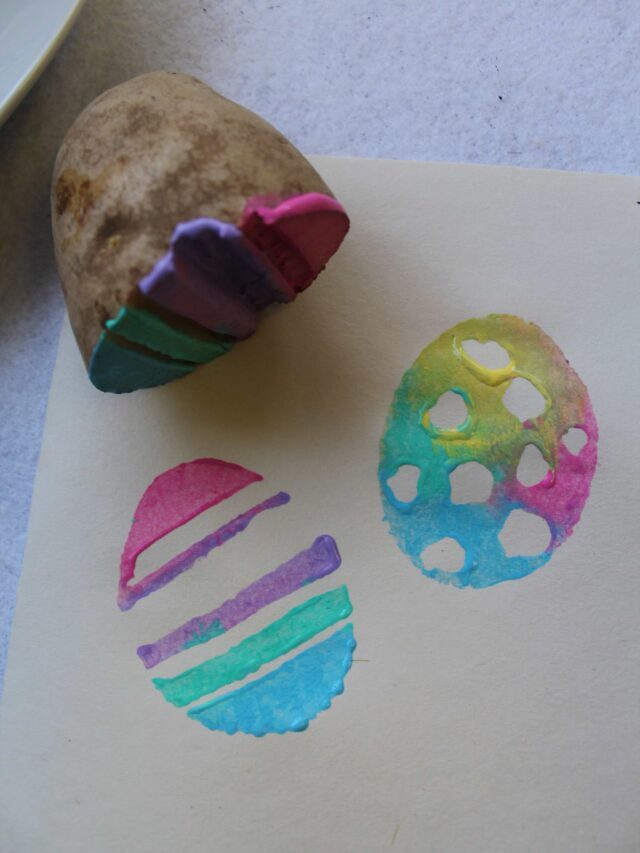 Homemade Potato Easter Egg Stamps for Kids Story