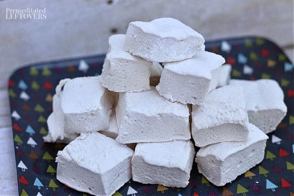 homemade marshmallows on a plate
