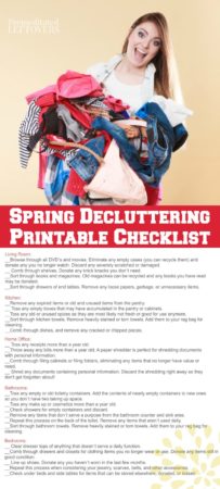 Printable Spring Decluttering checklist