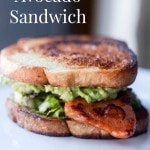 Salmon and Avocado Sandwich- This sandwich recipe is a delicious way to use leftover salmon. It's also loaded with creamy avocado and brussels sprouts.