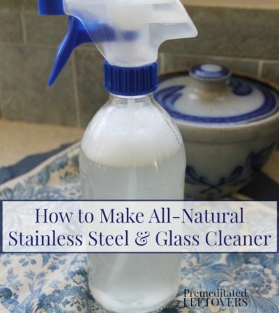 All-Natural Stainless Steel and Glass Cleaner Recipe- Looking for a natural way to clean your stainless steel and windows? Try this easy DIY recipe!