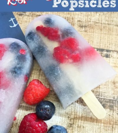 Homemade Raspberry and Blueberry Popsicles Recipe using fresh berries and coconut water
