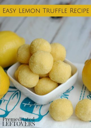 Easy Lemon Truffle Recipe- Grab a box of lemon cake mix and whip up these lemon truffles! They are simple to make and taste amazing!
