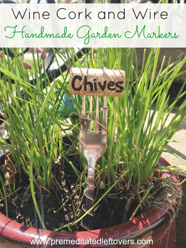 DIY Wire Wrapped Wine Cork Garden Markers- These homemade cork and wire markers are a fun, frugal, and whimsical way to identify plants in your garden.