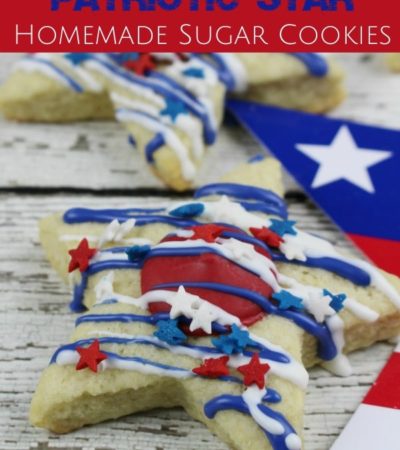 Patriotic Star Homemade Sugar Cookies- These star sugar cookies are a fun and easy patriotic dessert. They're perfect for the 4th of July or any summer BBQ