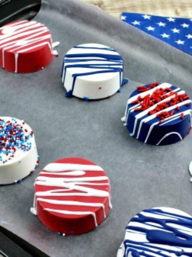 Patriotic White Chocolate Covered Oreos Stories