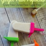 Spiced Ginger Pear Popsicles- These ginger and pear popsicle recipe is dairy-free and sugar-free. Adults and kids alike are sure to enjoy this summer treat.