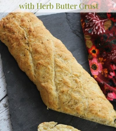 Rustic Homemade French Bread- This French bread with herb butter crust requires a few simple ingredients and little patience, but it's worth the wait!