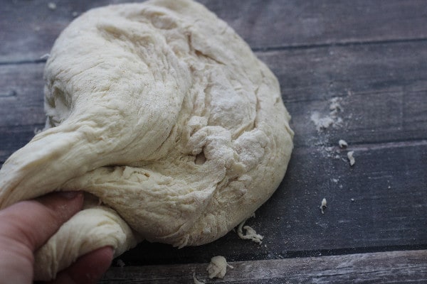 Rustic Homemade French Bread- rolling dough