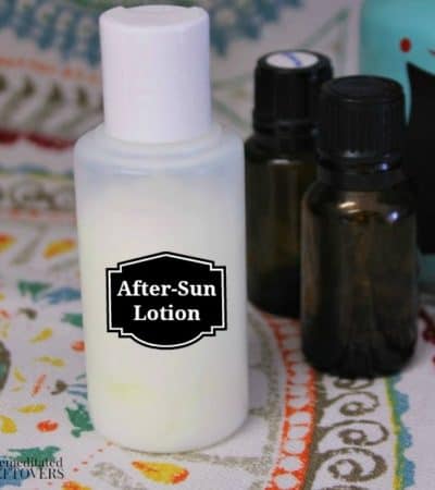This DIY After Sun Lotion will soothe and moisturize your skin after a long day in the sun with calming lavender, jojoba oil, and chamomile.