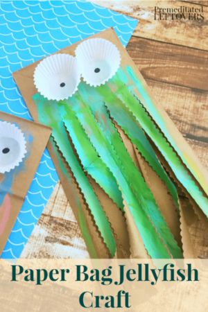 Paper Bag Jellyfish Craft- This frugal craft for kids uses brown paper lunch bags and cupcake liners to make a cute, colorful jellyfish.