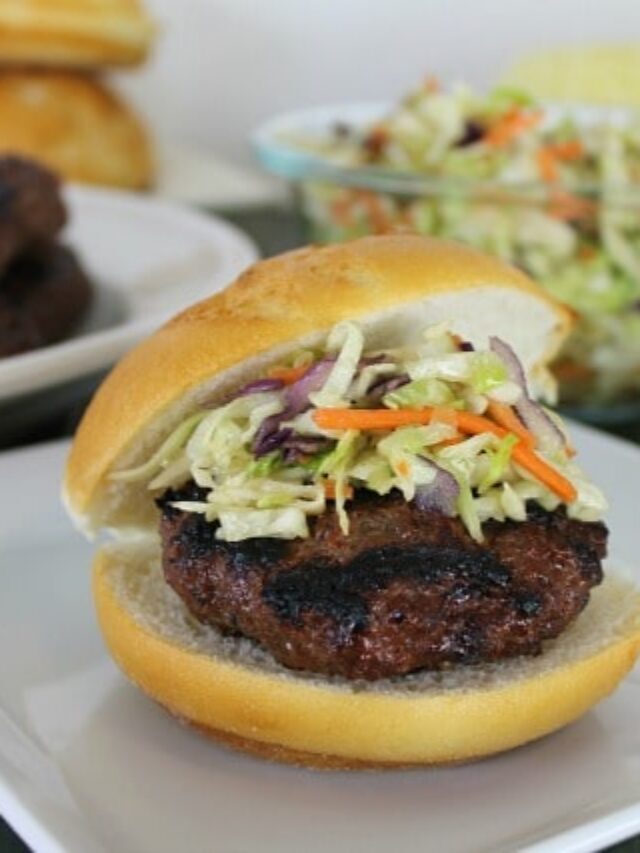 Teriyaki Burgers with Asian Coleslaw Story