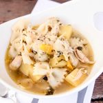 Best Homemade Chicken Soup with Bowtie Pasta- This chicken soup recipe is a great way to use leftover chicken and enjoy your garden vegetables.