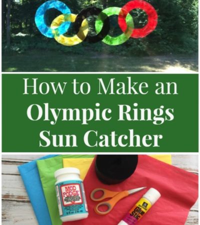 Olympic Rings Sun Catcher Craft- This colorful sun catcher displays the five Olympic rings. It's a fun and easy craft to make with kids during the Olympics.