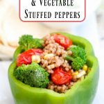 Tahini Couscous & Vegetable Stuffed Peppers- These stuffed peppers are an easy, meatless meal when the temps heat up and you want to bypass the oven!