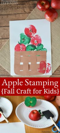 Fun apple stamping craft for kids.