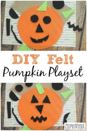 This easy DIY Felt Pumpkin Playset is perfect for on the go entertainment this fall. Kids will love coming up with silly faces to stick to their pumpkin!