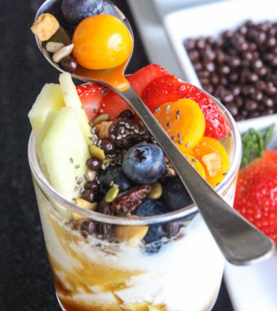 This Fruit, Chia, and Trail Mix Yogurt Cup is a healthy and delicious way to start your morning. It's also a great snack recipe so you can refuel midday.