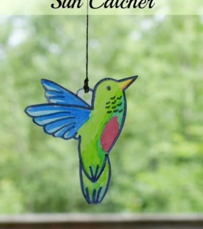 Hanging Hummingbird Sun Catcher- Create this colorful hummingbird sun catcher with your kids. It's a fun and frugal project to study birds or the letter H.