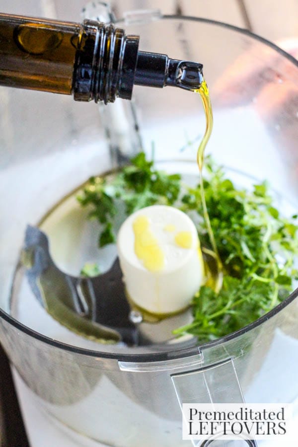 Herb Buttered Egg Toast- add EVOO to herbs in processor